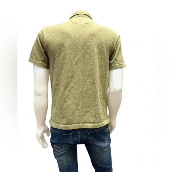 Frank And Oak Green White Short Sleeve Polo Top size Medium - Picture 3 of 11